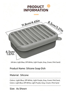Support à savon de <span class=keywords><strong>voyage</strong></span> en silicone, boîte à savon étanche, conteneur à savon portable et imperméable avec tapis de drainage pour extérieur, salle de sport, salle de bain - Product Image 4