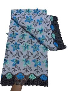 Tissu en dentelle africaine de haute qualité en polyester, respirant, voile, tricoté en armure, uni/à pois, broderie 3D, pour robe de soirée et <span class=keywords><strong>sac</strong></span> - Product Image 4