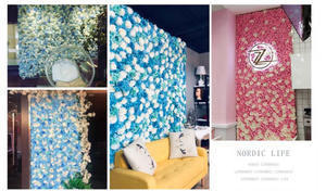 Custom <b>White</b> Roll-Up Cloth Flower Wall <b>Artificial</b> Silk <b>Rose</b> Flower Wall Panel Backdrop for Wedding Decor Party Supplies - Product Image 2