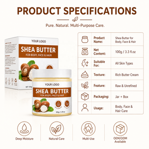 Burro di Karité Naturale Non Raffinato OEM/ODM per Idratazione, Nutrimento e Riparazione di Pelle, Capelli e Viso, Migliora l'Elasticità - Product Image 2