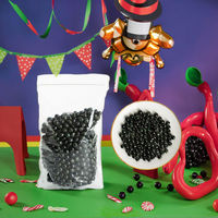 Bulk gemengde fruitbonbons, zure en zoete jelly bean snoepjes in balletjesvorm, halal, uitdagende zwarte kauwgom, zelfde kleur, meerdere smaken