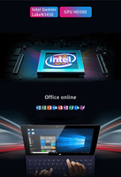 Laptop y Tablet PC 2 en 1 de 10.1 Pulgadas con Procesador Intel Cherry Trail Z8350, Windows 10, Nueva Pantalla IPS y Teclado
