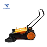 Nettoyeur de sols manuel à pousser CleanHorse K5 à double brosse, nouvelle machine de nettoyage pour sols intérieurs et routes