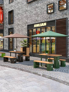 Conjunto de Mesa y Sillas Metálicas para Exteriores, Diseño Moderno y Simple, para Patio, Cafetería, Comedor, Muebles de Exterior Removibles - Product Image 2