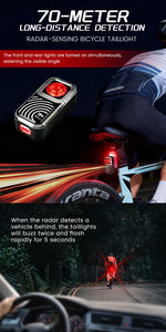 Feu arrière de vélo VTT haute luminosité, <span class=keywords><strong>accessoires</strong></span> de cyclisme, étanche IP64, rechargeable, pour la conduite nocturne - Product Image 5