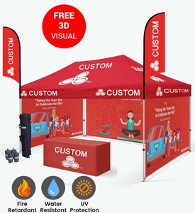 Carpa de Mercado Personalizada con Logotipo, Estructura de Aluminio Resistente, 3x3 Metros, para Publicidad, Impresión Personalizada, 10x10 Pies - Product Image 1