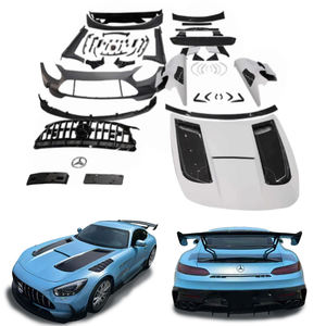 Kit de carrocería de carbono seco + PP para <span class=keywords><strong>Mercedes</strong></span> Benz AMG GT GTS <span class=keywords><strong>GTR</strong></span> actualización negro Serie coche parachoques capó Spoiler guardabarros rejilla ajuste perfecto - Product Image 1