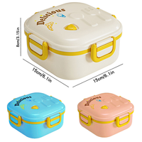 Boîte à bento de pique-nique de dessin animé mignon compartiment à lunch portable pour micro-ondes fourchette cuillère école nourriture fraîche mallette de rangement enfant