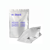 Sachet en mylar argenté refermable de qualité alimentaire Sachets de stockage sur pied en vrac pour café et thé Pochette en aluminium pour cornue en stock