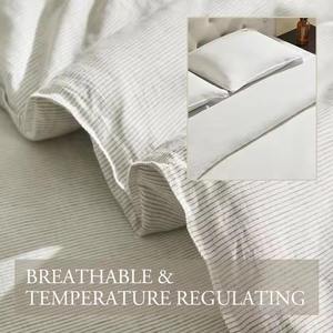 Juego de Ropa de Cama de Lino Orgánico, Elegante, Suave, Duradero y Transpirable, Sábana Plana para Regalos de Hotel y Hogar - Product Image 2