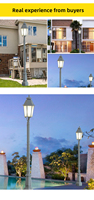 Lámparas Solares LED Europeas para Jardín, Lámpara de Poste para Patio y Césped, Lámpara de Pilar Artística de Poste Alto, IP68 Impermeable, Decorativa para Parques y Paisajes
