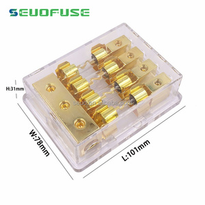 Venta caliente 4 vías 4 P 4 posiciones 3x4GA IN 4x8GA OUT Caja de distribución de plástico Car Audio AGU Fusible Accesorios Portafusibles - Product Image 3