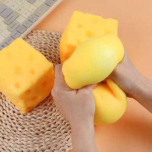 ของเล่นบีบชีสทรงลูกบาศก์ยักษ์ JinCan ของเล่นบีบชีสจำลองขนาดใหญ่พิเศษ ของเล่นบีบชีสแบบคืนตัวช้า - Product Image 2
