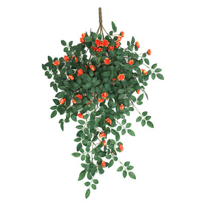 ดอกกุหลาบประดิษฐ์ติดผนัง พลาสติก ผ้าไหม ดอกไม้ประดับภายนอกอาคาร ใบไม้จำลองคุณภาพสูง สำหรับตกแต่ง - Product Image 4