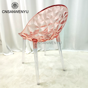 İskandinav şeffaf net kırmızı kristal yaratıcı basit plastik arkalığı açık akrilik yemek sandalyesi - Product Image 4