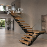 Résidence de luxe, architecture minimaliste, fabrication sur mesure, solution technique, escalier mono-tringlerie