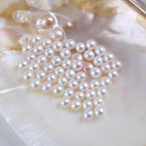 Perles rondes en perles d'eau douce naturelles de haute qualité, 6-6,5 mm, perles en vrac pour la fabrication de bijoux en gros, peuvent être perforées - Product Image 1