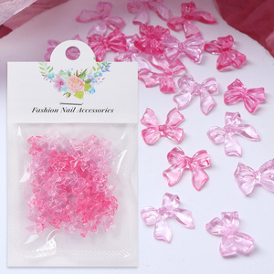 Tendencia: 50 Lazos <span class=keywords><strong>de</strong></span> Cinta Rosa Transparente con Efecto Hielo, Gemas <span class=keywords><strong>de</strong></span> Resina 3D para <span class=keywords><strong>Uñas</strong></span>, Adornos Kawaii <span class=keywords><strong>de</strong></span> Estilos Mixtos para <span class=keywords><strong>Uñas</strong></span> Acrílicas y <span class=keywords><strong>Uñas</strong></span> Postizas DIY - Product Image 3