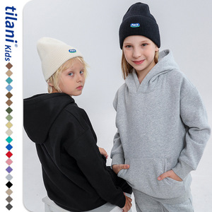 Ensemble de sweat-shirt noir pour enfants, manches longues, couleur unie, pantalon en coton confortable, tenue 2 pièces - Product Image 5