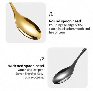 ชุดช้อนกาแฟชาเคลือบเงาสีทอง ดำ ทองแดง เงิน สแตนเลส 304 สำหรับคริสต์มาส - Product Image 6