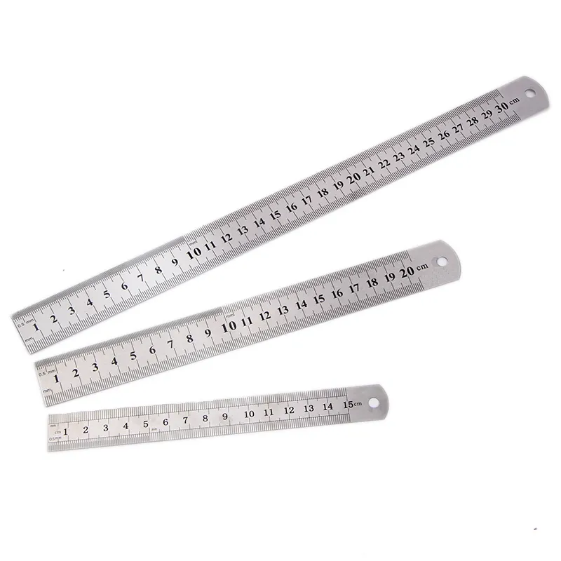 wholesale Photo etching stainless steel ruler 15cm-2m high-precision steel ruler thickened iron scale woodworking steel ruler