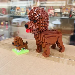 매직 미니 블록 세트 조립 동물 새 강아지 말 호랑이 물고기 다이아몬드 브릭 빌딩 장난감 만화 반려동물 장식품 선물 - Product Image 3