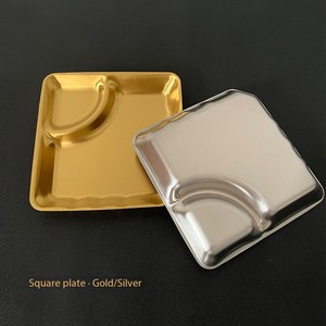 Assiette Coréenne en Acier Inoxydable <span class=keywords><strong>à</strong></span> Compartiments avec Récipient <span class=keywords><strong>à</strong></span> Sauce, Forme Coquillage Or et Argent pour Raviolis, Frites, Fruits <span class=keywords><strong>de</strong></span> <span class=keywords><strong>Mer</strong></span> et Apéritifs - Product Image 3