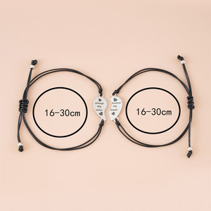 Lot de 2 bracelets d'amitié en forme de cœur, bracelets pour sœurs, meilleurs amis pour toujours, bracelet en acier inoxydable, toujours ma sœur, BFF, demoiselle d'honneur - Product Image 6