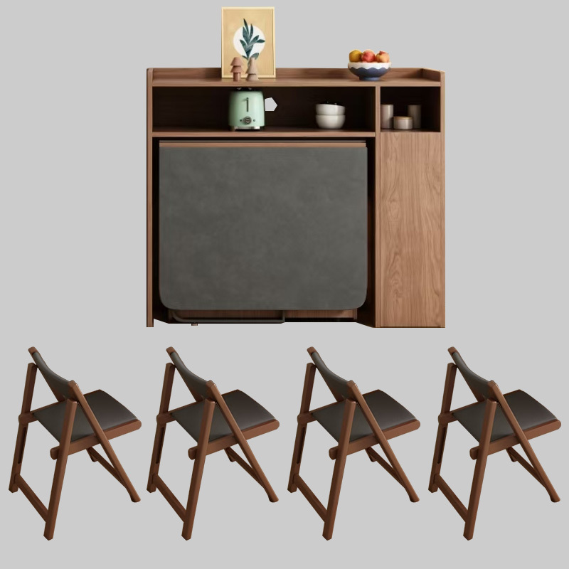 Credenza bassa + tavolo da pranzo pieghevole + 4 sedie
