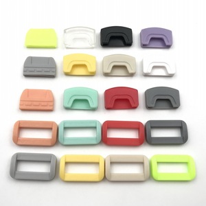 Clips de goma suave de PVC, tiradores, cierres de costura para correas, accesorios para bolsos y ropa, rectangulares, duraderos, resistentes al desgaste, sólidos - Product Image 3