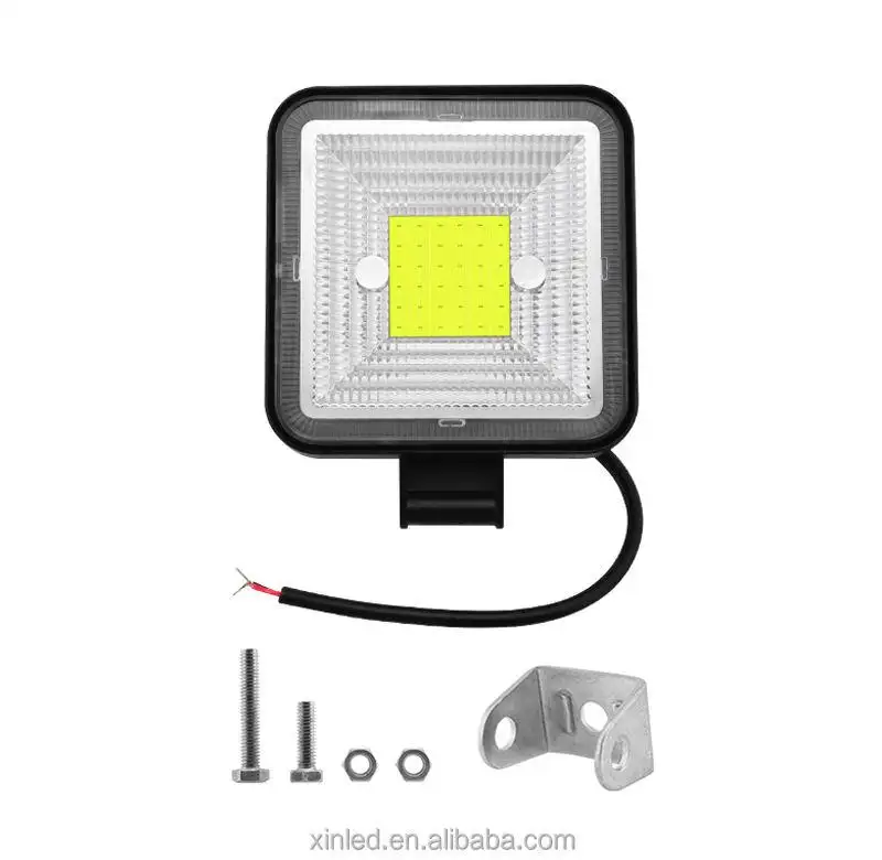 Lampu LED Offroad 3 inci, lampu depan kotak COB 50W