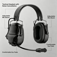 Omfox 5.3 Headphone Over Ear Berkabel Nirkabel Mode Ganda Headset Profesional IPX3 Kontrol Tombol Latensi Rendah