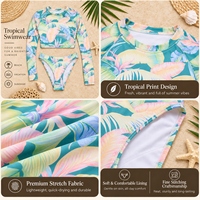 Ensemble de maillot de bain sexy pour femme, deux pièces, avec haut à manches longues et bas string, idéal pour le surf, la plage et les bikinis
