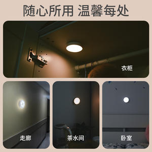 Veilleuse LED ronde à commande tactile avec gradation et réglage des couleurs, alimentée par USB, pour chambre à coucher, couloir, armoire - Product Image 2