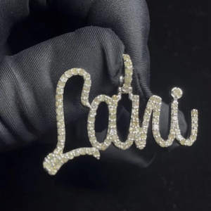 Colgante de Diamantes Estilo Hip Hop con Plata de Ley 925, Colgante con Incrustaciones de Diamantes para Hombre y Mujer, Disponible para Venta al Por Mayor - Product Image 1