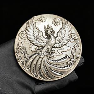 Artesanía Tallada en Obsidiana Plateada y Dorada de Alta Calidad con Diseño de Dragón y Fénix para Decoración del Hogar y Regalo - Product Image 6
