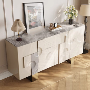 <span class=keywords><strong>Buffet</strong></span> en <span class=keywords><strong>bois</strong></span> massif de luxe léger de style italien armoire de rangement de salon moderne <span class=keywords><strong>buffet</strong></span> simple de panneau de roche décoratif français - Product Image 4
