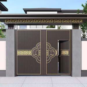 Puerta de seguridad automática moderna, puerta corredera eléctrica de aleación de aluminio para entrada de jardín de Villa, diseño personalizado a prueba de viento - Product Image 3