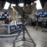 Teleprompter Profesional de Estudio con Monitor Invertible de 24 Pulgadas y Control Remoto Inalámbrico para Transmisiones de TV, Fabricado en China
