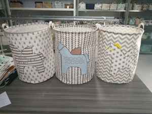 Grand panier à linge pliable en toile de coton de haute qualité avec logo personnalisé - Product Image 4