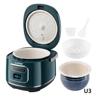 Mini-cuiseur à riz électrique 1,2 L avec cuve antiadhésive, fonction vapeur, boîtier en plastique, commande à un bouton, portable pour la maison
