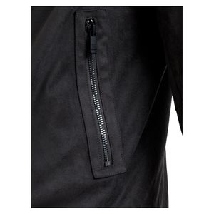 <b>Men</b> Premium Sheepskin Suede Slim-Fit Formal Bomber <b>Jacket</b> | Canvas | Real Nylon Lining | Leather Flight Pilot <b>Jacket</b> Front Logo - Product Image 3