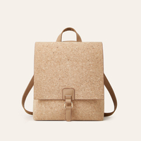 Sac à dos en liège écologique pour femme, vintage, imprimé, à rabat carré, avec bretelles réglables, pour le quotidien, le bureau et les voyages