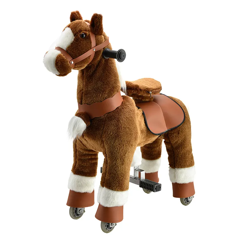 Ponyfunny Pluche Indoor Hobbelpaard Rit Op Cyclus Paard Speelgoed Rit Op Paarden Pony Scooter