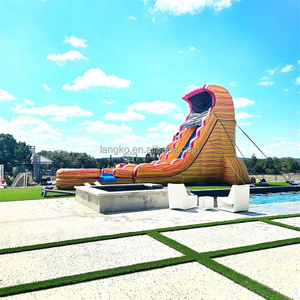 Structure gonflable commerciale pour jardin, avec toboggan aquatique tropical en marbre, château sauteur et <span class=keywords><strong>piscine</strong></span> intégrée - Product Image 3
