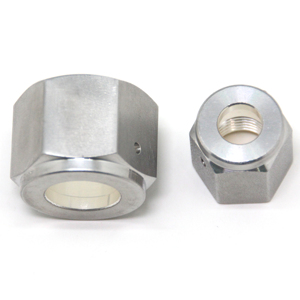 SS316L Stainless Steel High Flow Female <strong>Nut</strong> QCR 1/4 Inch VCR Vacuum High Purity Fitting BA/EP Leak <strong>Test</strong> Port - Product Image 1