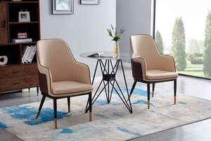 Chaise de restaurant en cuir PU, chaise de luxe, noir et <span class=keywords><strong>or</strong></span>, meubles de salle à manger, chaises de <span class=keywords><strong>café</strong></span> - Product Image 5