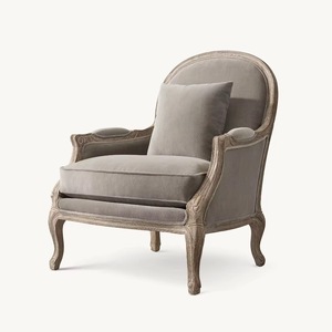 Divano <span class=keywords><strong>e</strong></span> Sedia in Stile Nord Europeo <span class=keywords><strong>e</strong></span> Americano, in Legno di Quercia con Seduta in Tessuto di Lino, Arredamento Vintage per Soggiorno - Product Image 3