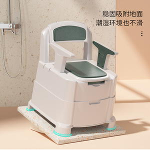 <b>Portable</b> <b>Commode</b> Chair For Seniors And Pregnant Women With Abs Material And Stable Non Slip Base Indoor Toilet Seat - Product Image 1