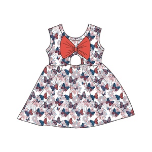 Qingli OEM quarto di July Boutique abbigliamento per bambini abiti da <span class=keywords><strong>ragazza</strong></span> personalizzati <span class=keywords><strong>blu</strong></span> e rosso vestito da bambino per le ragazze - Product Image 4